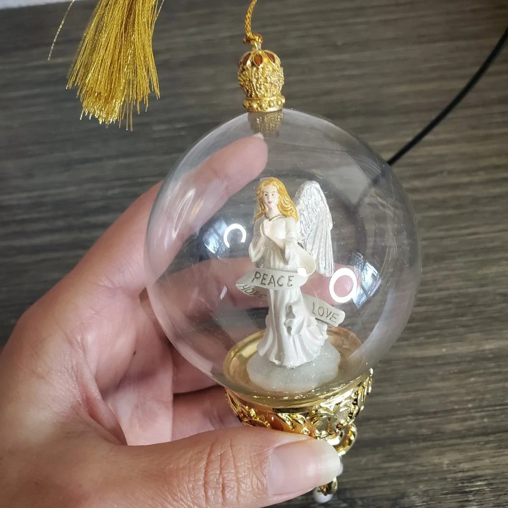 Lenox Embellished Angel Goldplated Diorama Globe Christmas‎ Ornament 6